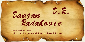 Damjan Radaković vizit kartica
